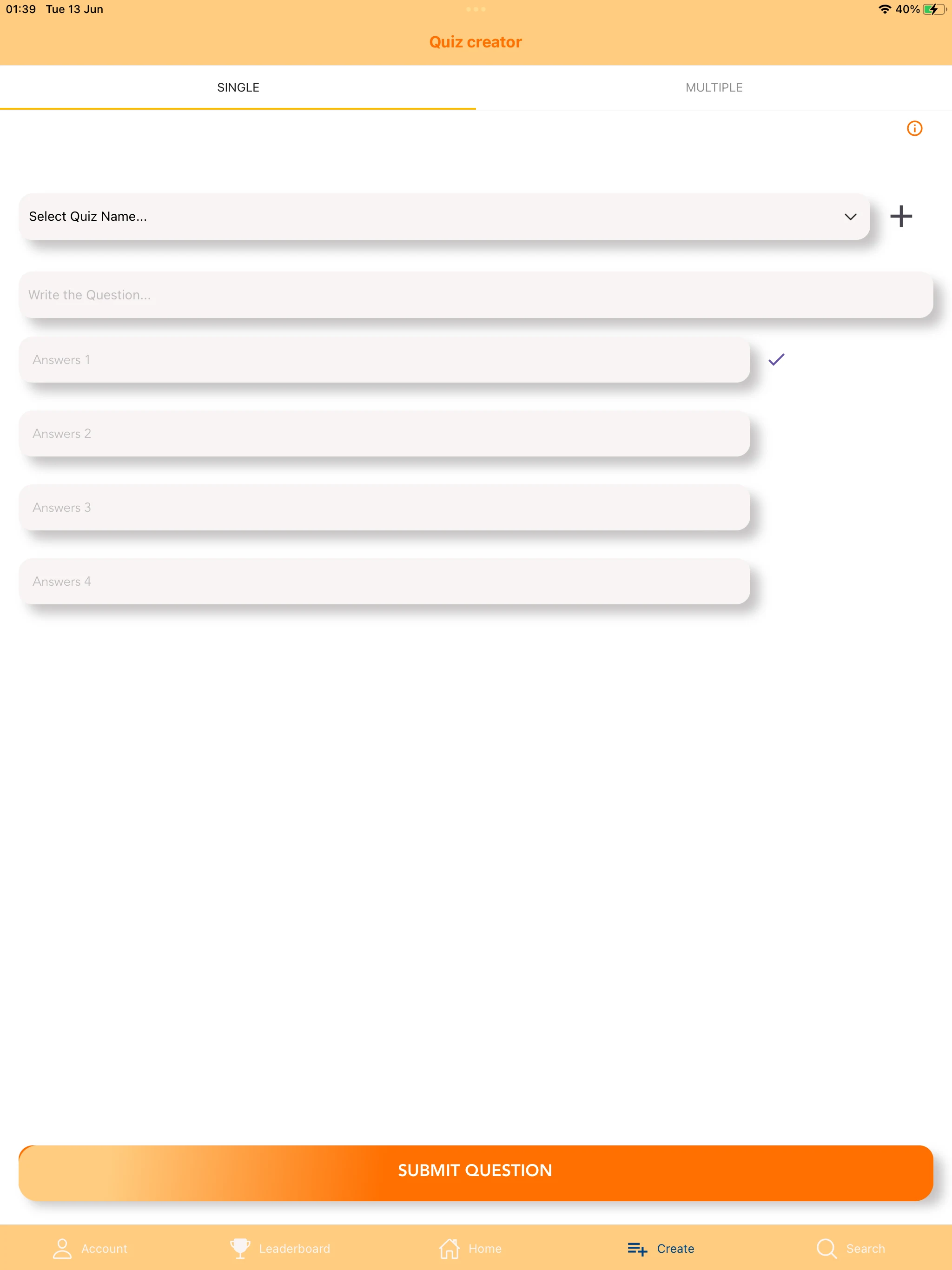 myQuiz screenshot