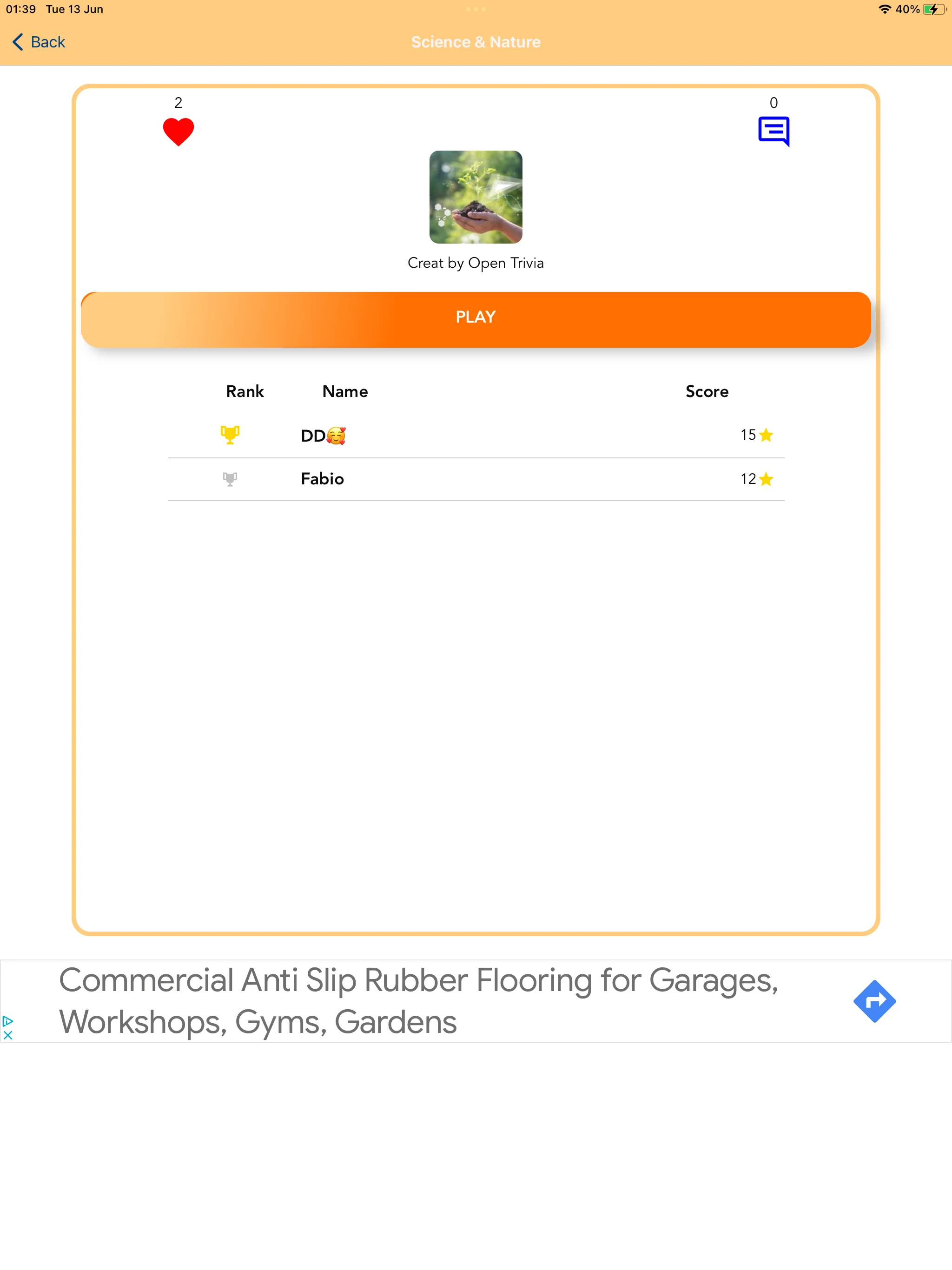 myQuiz screenshot